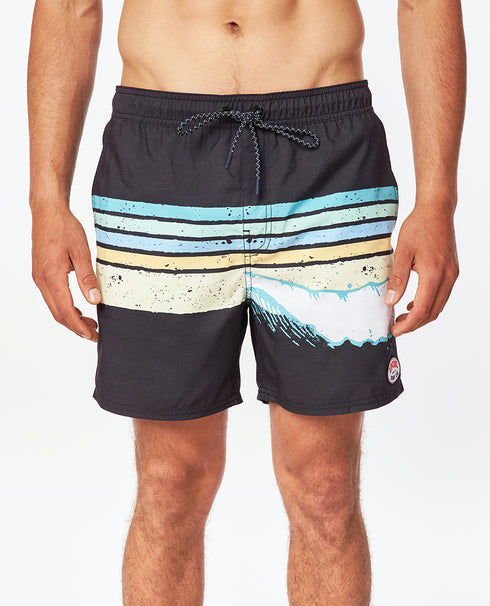 Rip Curl - inramad volley - tvättad svart